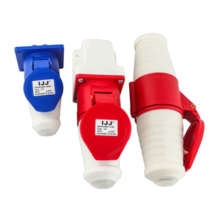 工业插头防水公母航空插座16a32a明装暗三芯孔连接器耦合非防爆插