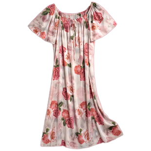 达芬奇密码2026春夏新款薄款泡泡短袖睡裙清凉睡衣女连衣裙家居服