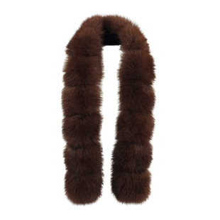 菜花同款冬季狐狸毛围脖紫貂色保暖气质高奢真毛披肩百搭皮草围巾