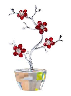 简约风水晶梅花家居装饰摆件桌面家居装饰小摆设男送女生生日礼物