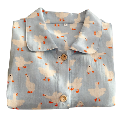 在耳边纯棉纱布女款家居服套装