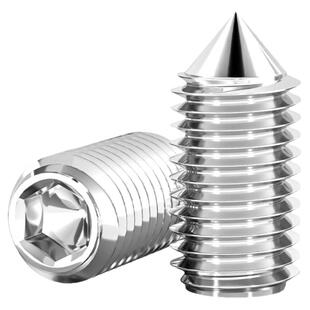 201不锈钢锥端紧定螺钉机米螺丝尖头顶丝无头内六角M3M4M5M6M8M10