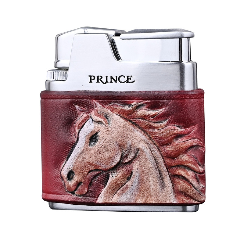 王子PRINCE真皮骏马打火机礼品男