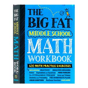 学霸笔记练习册 大胖子笔记 中学数学 英文原版 Middle School Math Workbook 插图涂鸦风教辅 课外练习 正版进口书 数学知识获取