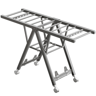 金贵夫人折叠晾衣架阳台家用铝合金落地晒衣架晾衣架子室内晒被子