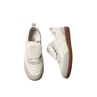 HauttonJeans复古德训鞋男2026新款真皮透气厚底板鞋休闲运动男鞋