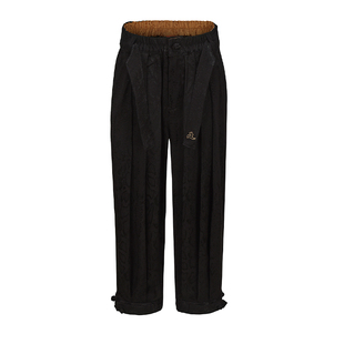 万图岁福童装【黑财神】秋冬新款中国风国潮儿童提花休闲裤亲子装