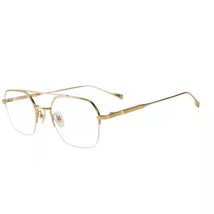 近视眼镜女款时尚防蓝光辐射可配度数金属金丝双梁半框大框眼镜男