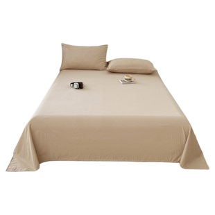 A类全棉双层纱床单单品学生宿舍纯棉被单纯色枕套三件套2025新款4