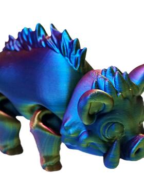 超可动3D打印野猪动物立体解压摆件成品工艺品雕塑装饰品模型潮玩