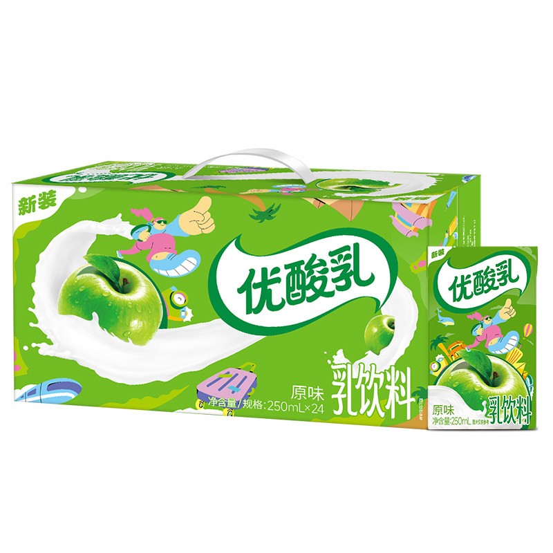 【7月】伊利优酸乳250ml*24盒整箱混合口味原味/草莓/蓝莓早餐