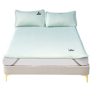 水星家纺儿童冰丝席1000D高端凉席母婴A类抑菌卡通刺绣空调席子