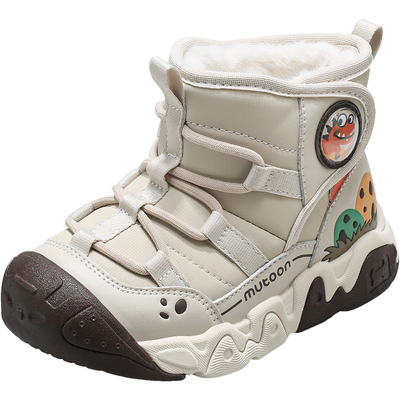 牧童男童女童小恐龙加绒雪地靴