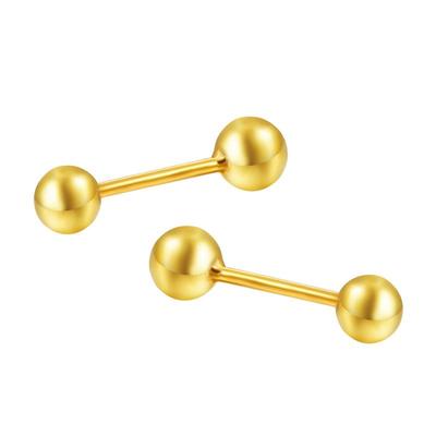 中国足金耳饰圆珠豆豆简约