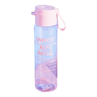 unibott水杯高颜值女小清新便携户外带提绳塑料杯学生运动泡茶杯