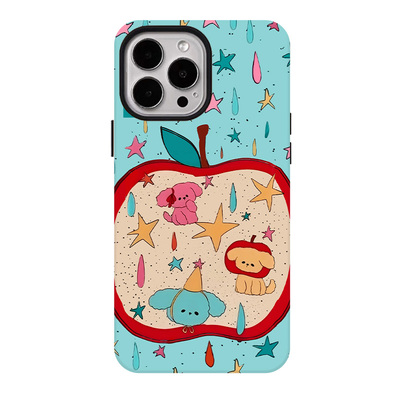 星星苹果小狗适用苹果17promax手机壳iphone16pro菲林磁吸支架个性华为P80小米15小众vivo防摔保护壳oppo可爱