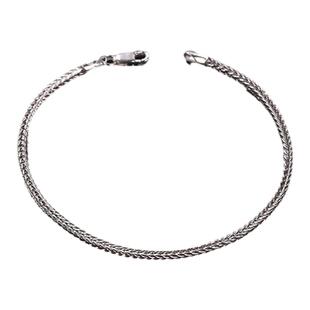 老银匠s925银细款银手链男生纯银潮个性百搭设计感狐尾银手链男士