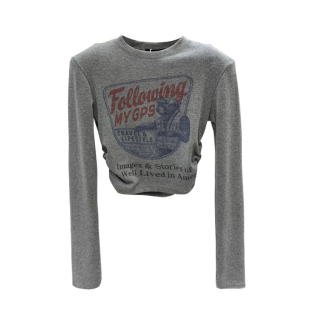 正肩t恤女短款春秋新款时尚洋气时髦小个子垫肩上衣设计感打底衫