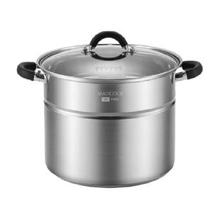 美厨304不锈钢汤锅深汤锅家用加高双耳桶加厚大容量燃气磁炉通用