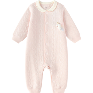 巴拉巴拉宝宝连体衣婴儿爬服秋冬季款新生儿哈衣男童女童夹棉衣服