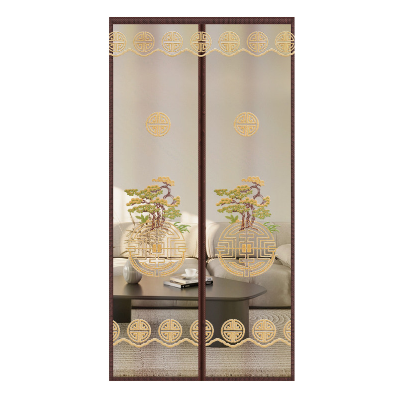 中式高档装饰防蚊全磁条防蚊门帘