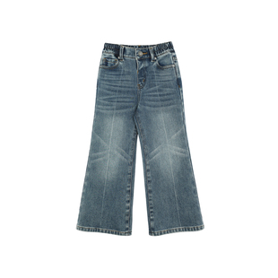 【季度主推】大耳象女童微喇紧身牛仔裤2026冬季新款宝儿韩系长裤
