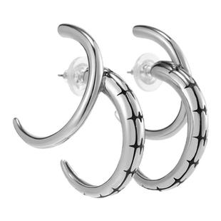 blackhead/黑头惊蜕系列芒星蛇纹双环耳钉