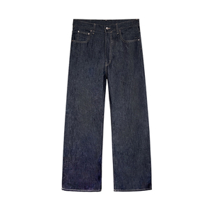 TRENDYWU 主推百搭“常青”微弯刀版cleanfit阔腿堆叠原色牛仔裤