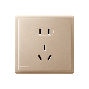 西门子新品开关插座蕴瑞系列日耀金10A三孔家用空调usb电视86面板