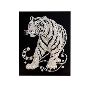 星霜白虎 2026新款DIY珍珠画新中式手工制作立体老虎客厅装饰