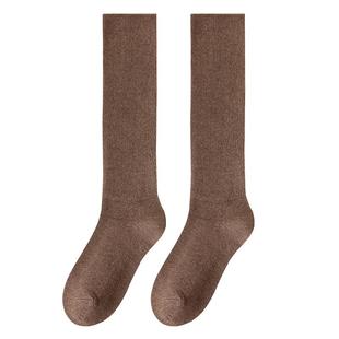 美拉德靴袜子女春秋款纯棉纱线堆堆袜显瘦jk中筒袜夏季长筒小腿袜