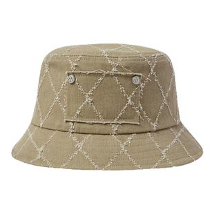 ADLV 韩国潮牌2025春夏新款渔夫帽菱格毛边休闲百搭遮阳户外帽子