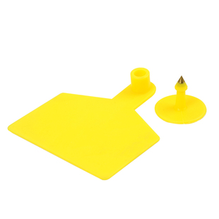 TPU激光打字牛耳标牌 带字铜头公钉奶牛带字耳标牌 大号牛耳标