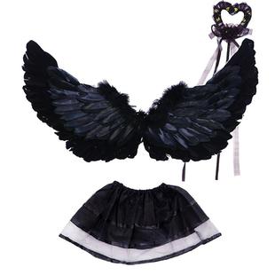 白色羽毛天使翅膀装饰儿童节走秀万圣节道具儿童成人公主花童装扮