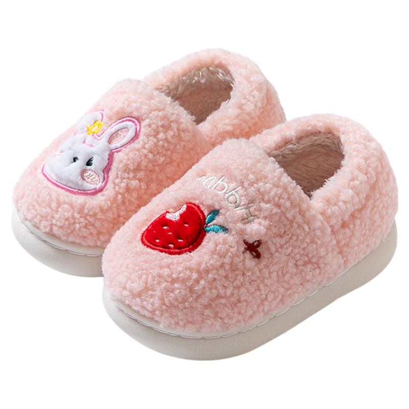 儿童棉拖鞋包跟女童居家室内防滑保暖小女孩可爱小兔宝宝毛毛棉鞋