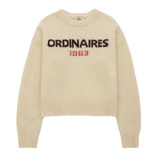 【现货】韩国GED冬季新款宽松纯色百搭休闲复古字母针织毛衣女