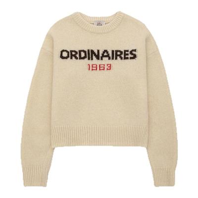 【现货】韩国GED冬季新款宽松纯色百搭休闲复古字母针织毛衣女