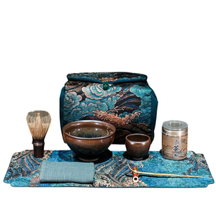 宋研 | 宋式点茶绸缎便携包套装 兔毫建盏宋筅茶粉茶百戏茶画推荐