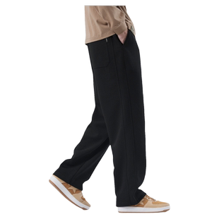 HomePanda重磅加绒黑色卫裤男秋冬款宽松直筒黑色美式休闲运动裤