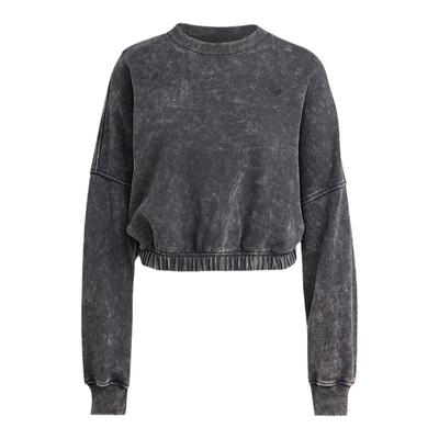 阿迪达斯三叶草女装2024冬新款纯棉保暖休闲运动卫衣套头衫IW5756