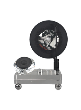 仿真黑胶唱片机水晶播放机摆件