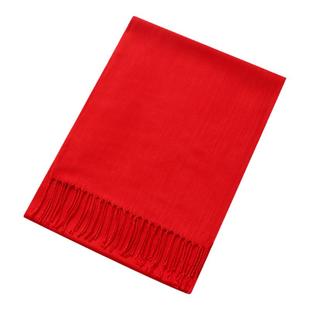 年会红围巾定制logo同学聚会活动礼品中国红大红色围脖刺绣印字图