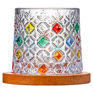 幸运秘钥旋转威士忌酒杯礼盒玻璃洋酒杯套装送人乔迁结婚新婚礼物