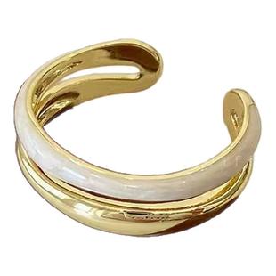 蝴蝶戒指女仿真黄金轻奢高级感食指戒甜美新中式时尚开口调节指环