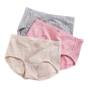 3条顶呱呱内裤女士棉质大版收腹提臀纯棉双层裆中高腰底裤春夏薄