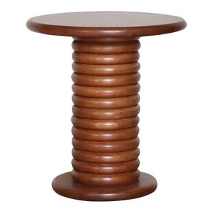 愫墨中古茶几樱桃木柚木色简约创意茶几客厅沙发实木原木茶几