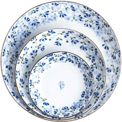 日本进口光峰餐具小蓝芽盘子碟子