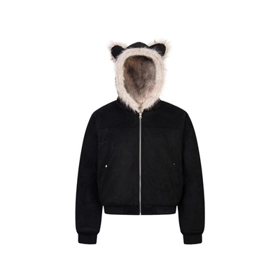 加厚棉衣男女麂皮绒仿皮草外套女