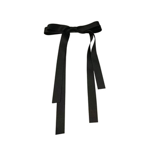 优雅细边~实用黑蝴蝶结飘带发夹女儿童后脑勺头饰发饰品边夹顶夹