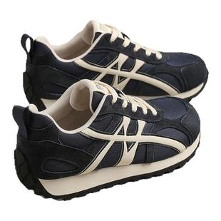 millies妙丽复古德训鞋女2025冬季新款厚底增高运动阿甘加绒棉鞋